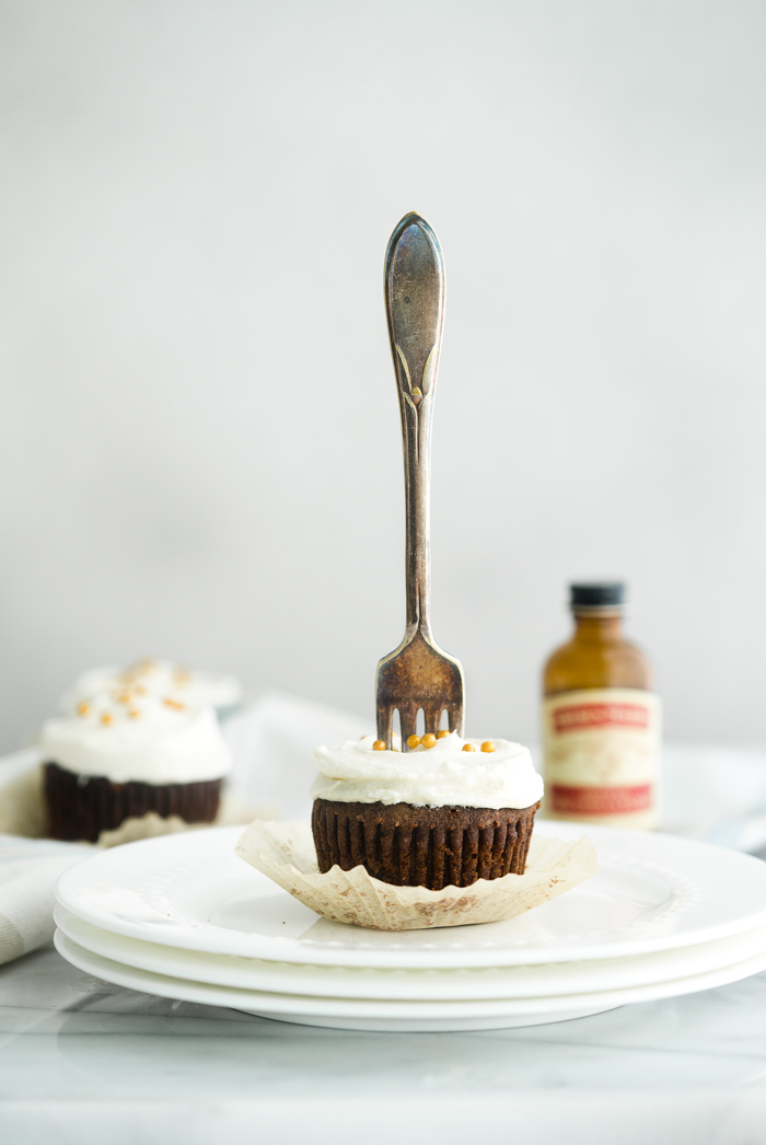 Deep rich moist chocolate zucchini cake base with strong hits of cinnamon and a pinch of nutmeg. | thesugarcoatedcottage.com #NielsenMasseyInspires
