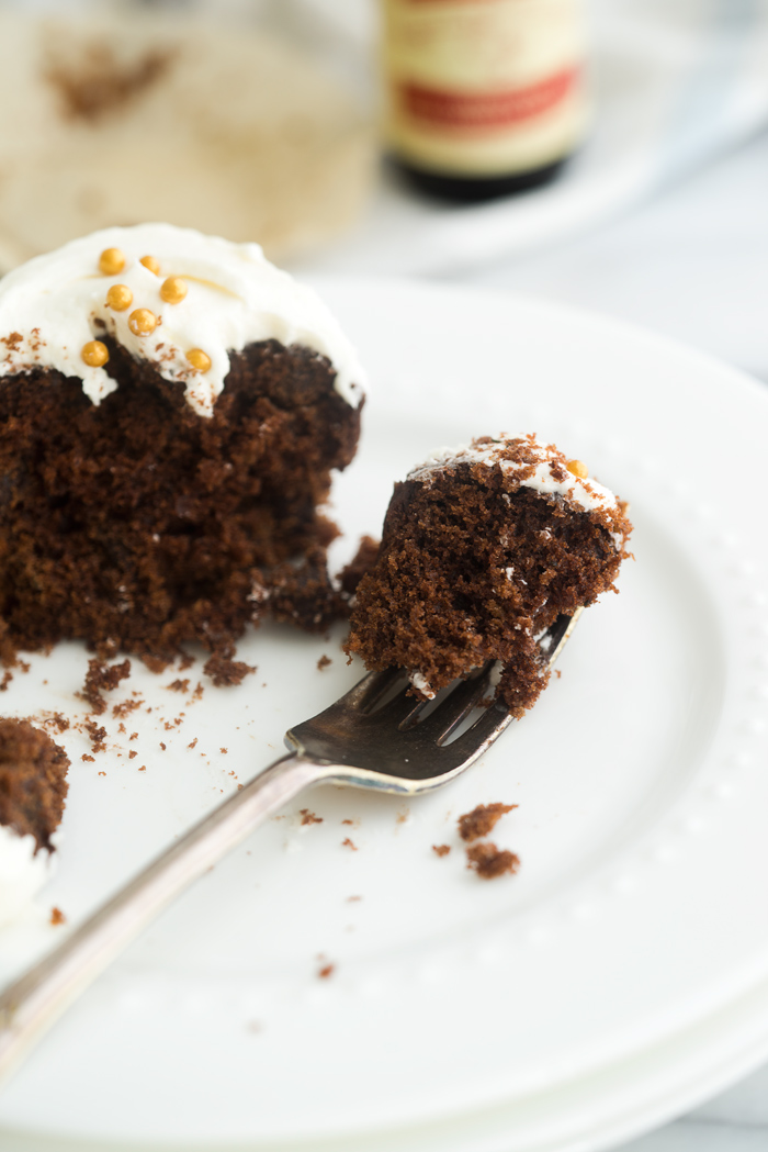 Deep rich moist chocolate zucchini cake base with strong hits of cinnamon and a pinch of nutmeg. | thesugarcoatedcottage.com #NielsenMasseyInspires