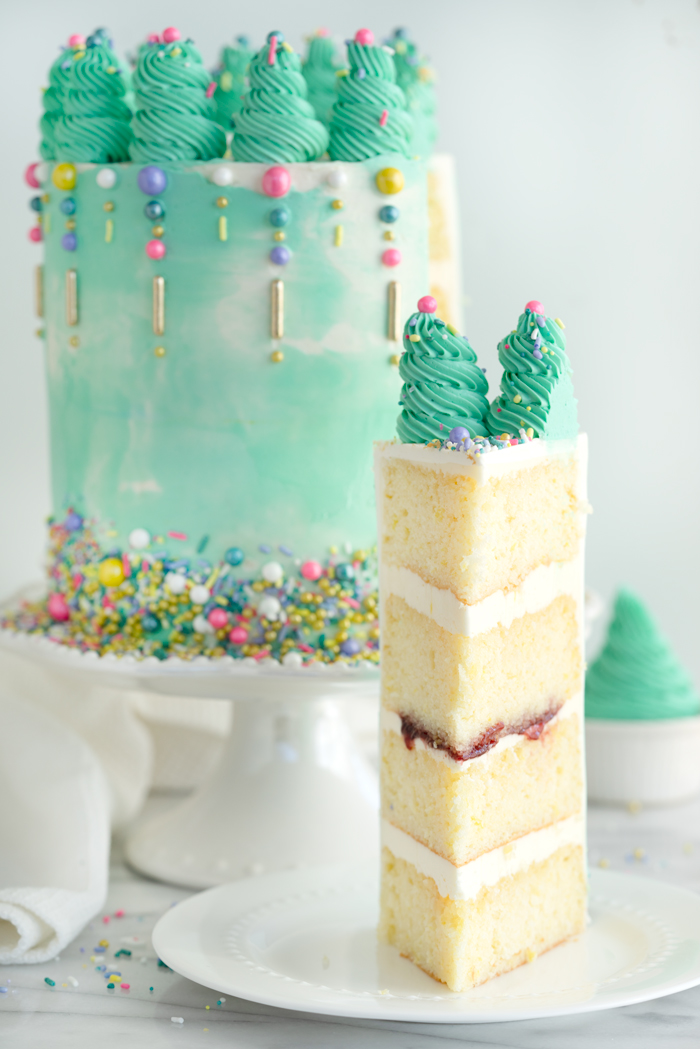 Lemon Raspberry Cake Recipe. Plus my classy cake hacks! | thesugarcoatedcottage.com #cake #cakedecorating #cakemixhack #recipe #buttercream #weddingcake