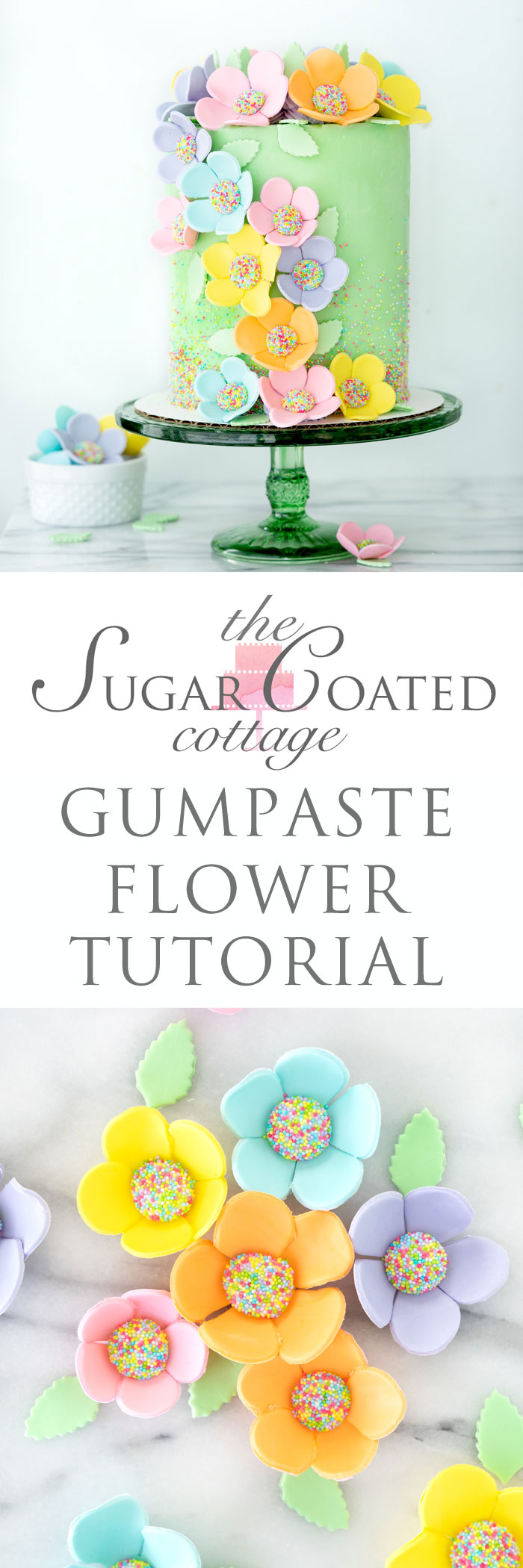 Spring Inspired Gumpaste Flowers Tutorial. | thesugarcoatedcottage.com #cakedecorating #gumpasteflowers #gumpaste #howto #tutorial 