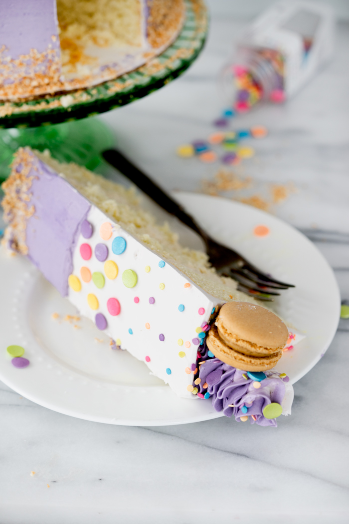 Toasted Caramel Coconut Cake Recipe. | thesugarcoatedcottage.com #cake #coconutcake #cakedecorating #buttercream #layercake #caramel