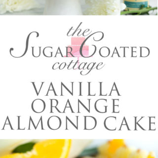 Vanilla Orange Almond Cake Recipe. Vanilla orange and almond soaked cake with layers of vanilla orange almond buttercream. | thesugarcoatedcottage.com #cake