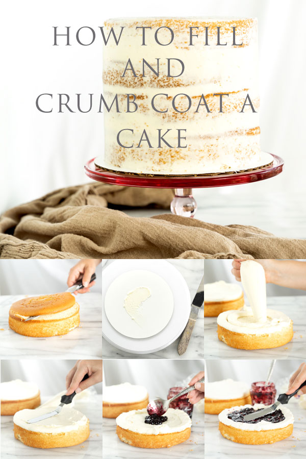 How to fill and crumb coat a cake. A step by step tutorial on how to properly fill and crumb coat a cake. thesugarcoatedcottage.com | #cake decorating, #crumb coat, #cake