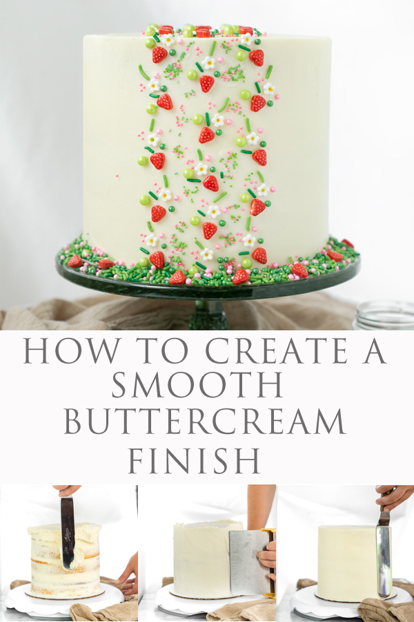How To Create A Smooth Buttercream Finish. Step by step tutorial on how to get that coveted smooth buttercream finish. | thesugarcoatedcottage.com #cakedecoarting #buttercream #cake #dessert #recipe