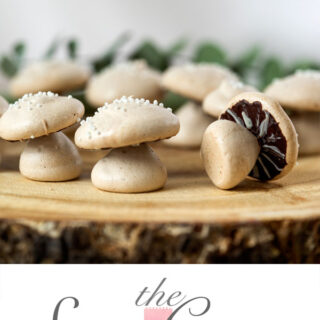 Sweet, edible, delicious meringue woodland mushrooms are great for decorating any dessert or to eat by themselves. #cakedecorating #meringuemushrooms