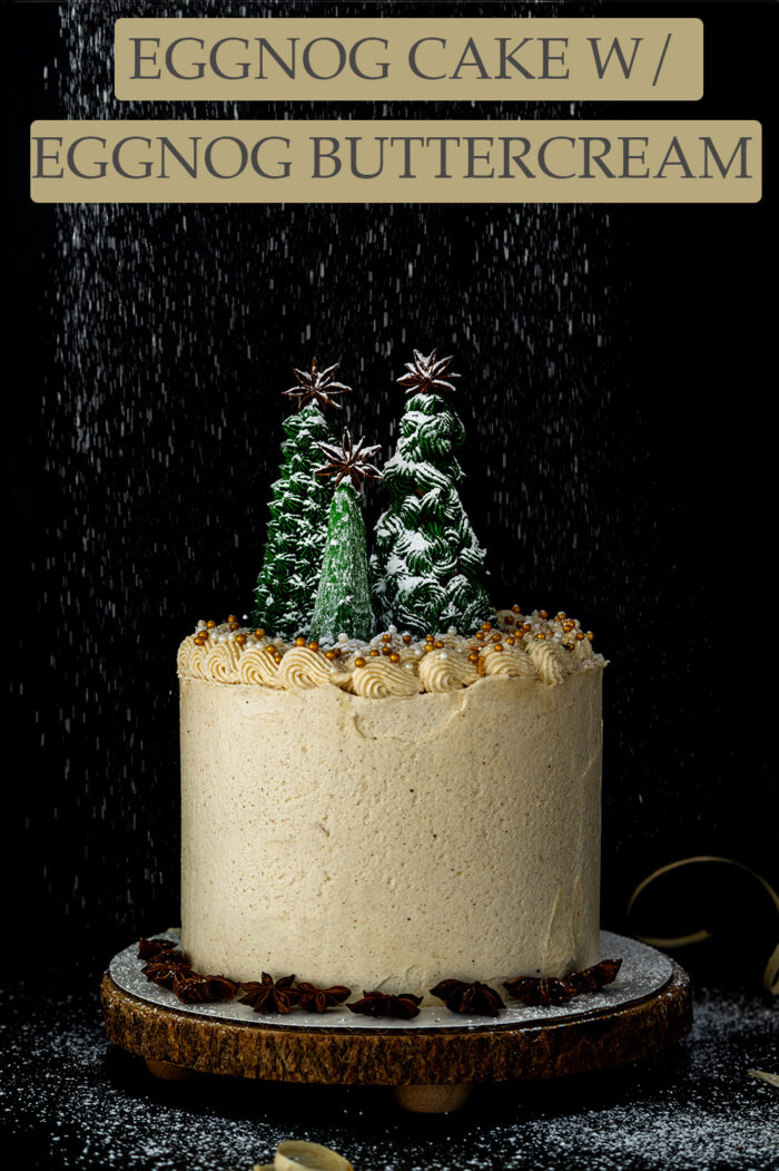 eggnog cake with eggnog buttercream